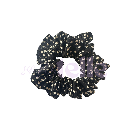Black Floral - Scrunchie