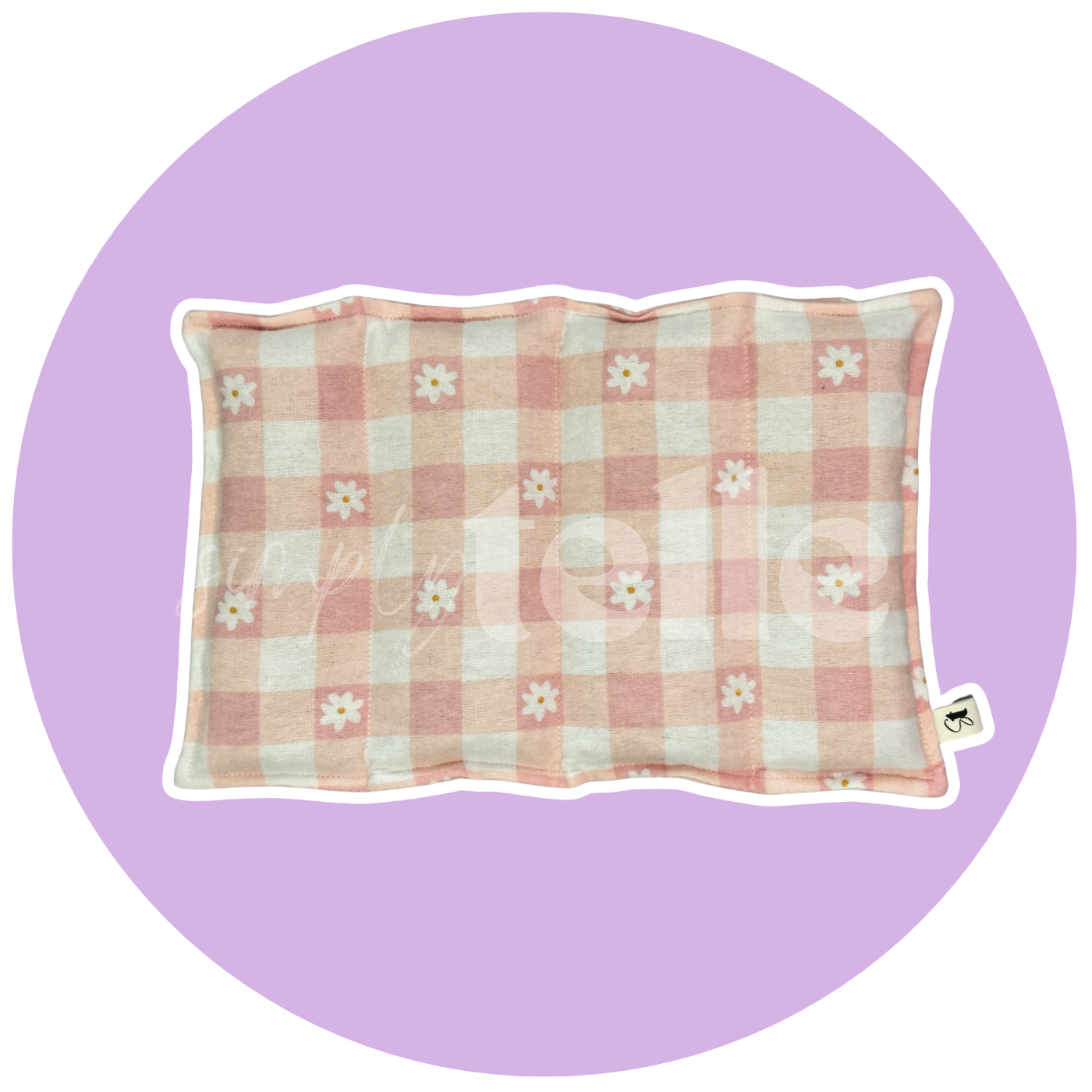 Pink Flower Gingham Flannel - Heatpack - Medium 3 Pocket