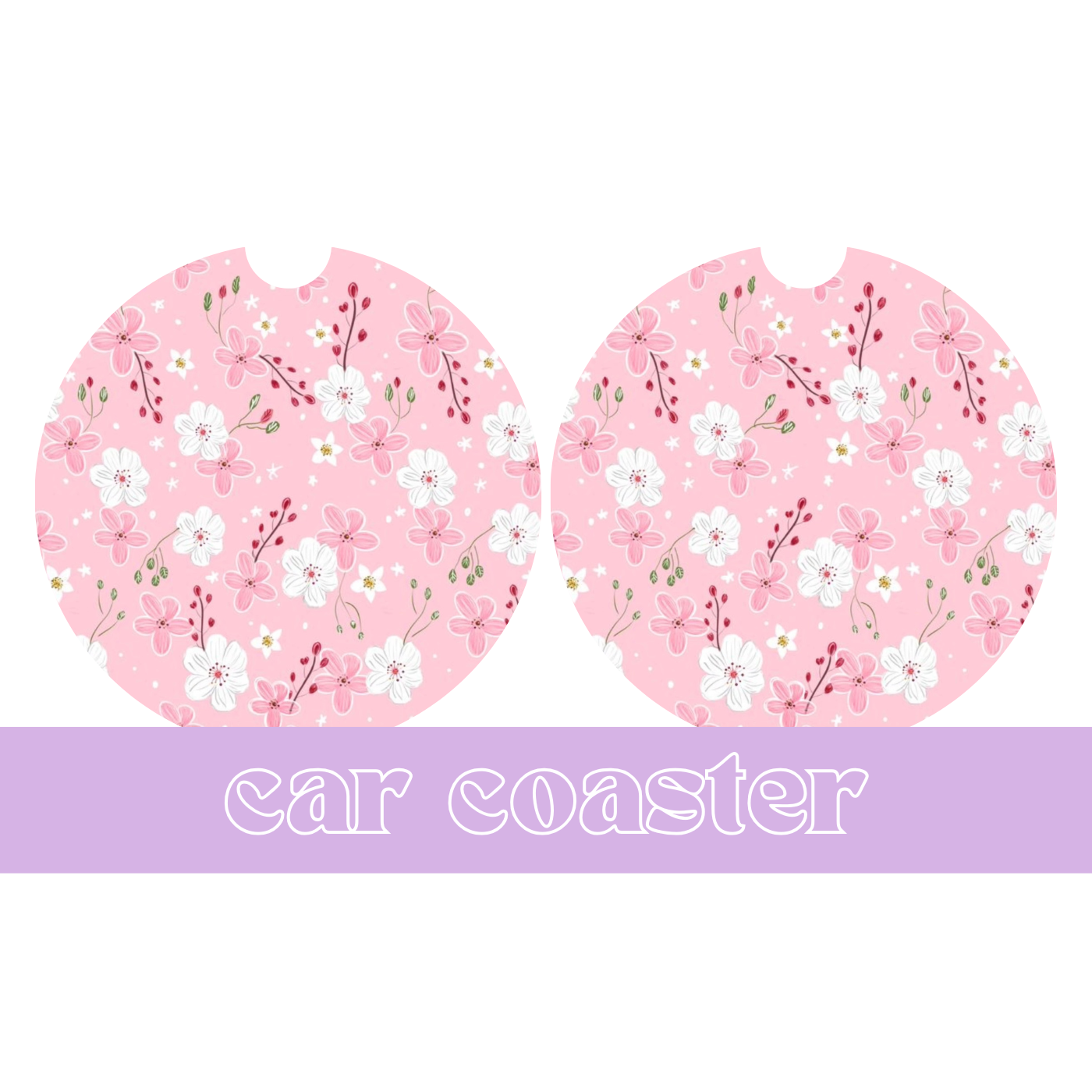 Pink Blossoms - Car Coaster