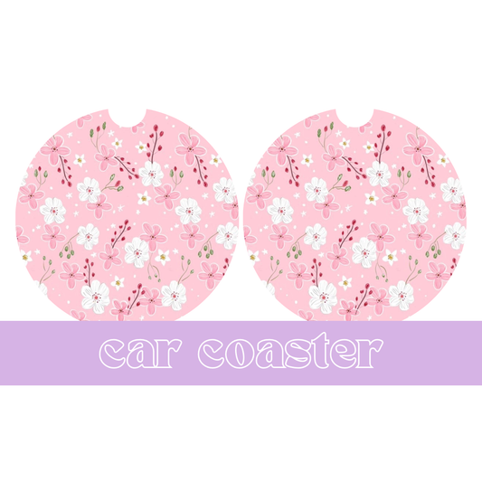 Pink Blossoms - Car Coaster
