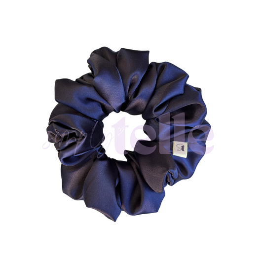 Navy Deluxe Satin - Scrunchie