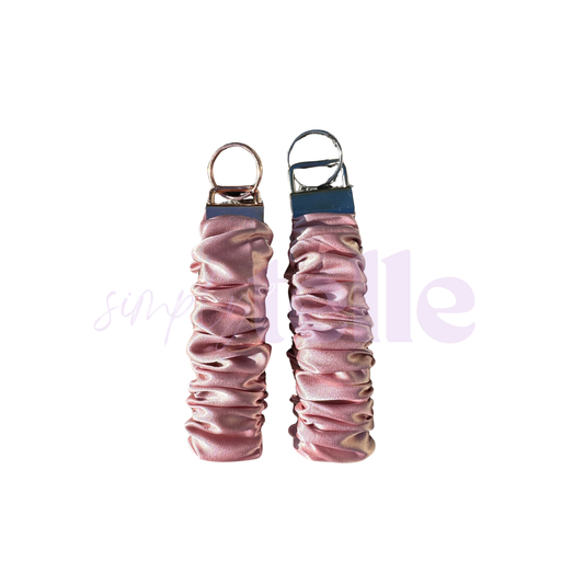 Dusty Pink Satin - Scrunch Wristlet