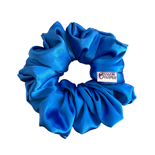 Dark Blue Deluxe Satin - Regular Scrunchie