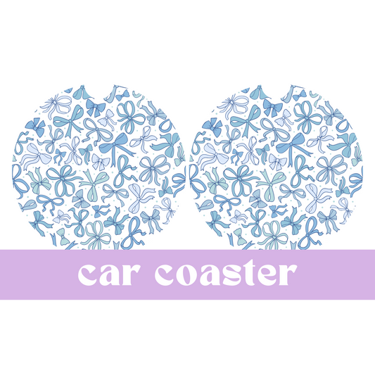 Blue Bows | Car Coasters