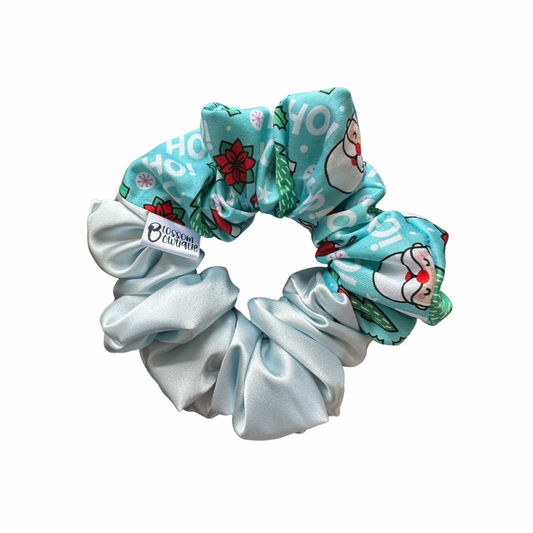 Blue HoHo Xmas Scrunchie | Duo Tone