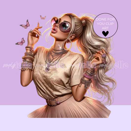 Beautiful Blondie Gorgeous Girl - Digital Designs - Clip Art - UVDTF Designs - Sublimation