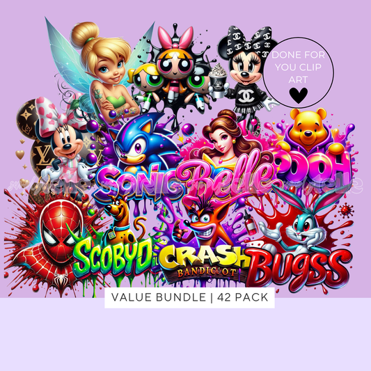 Value Bundle 42 Pack - Digital Designs - Clip Art - UVDTF Designs - Sublimation