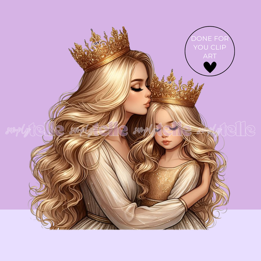 Beautiful Gorgeous Mumma and Daughter - Digital Designs - Clip Art - UVDTF Designs - Sublimation