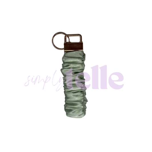 Soft Sage Deluxe Satin - Scrunch Wristlet