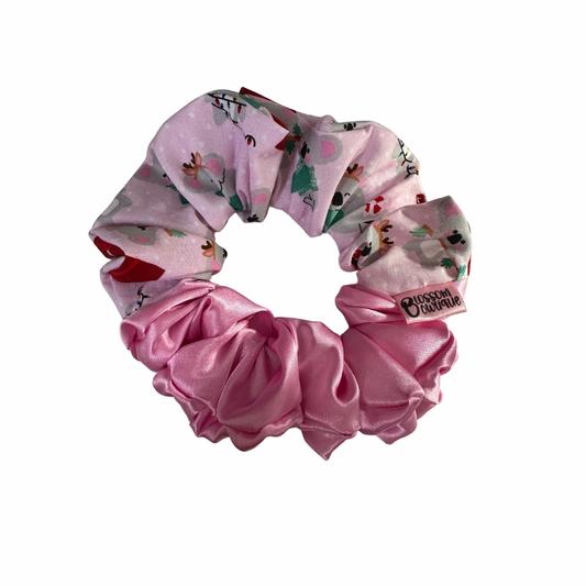 Pink Koala Xmas & Satin Scrunchie | Duo Tone