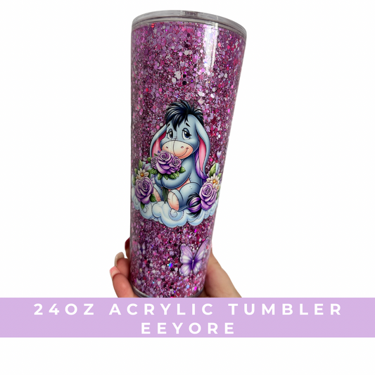 Cutesy Purple Donkey - 24oz Acrylic Tumbler