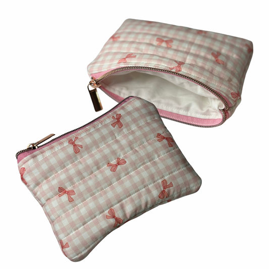 Little Gingham Bow | Coin Card Wallet Pouch