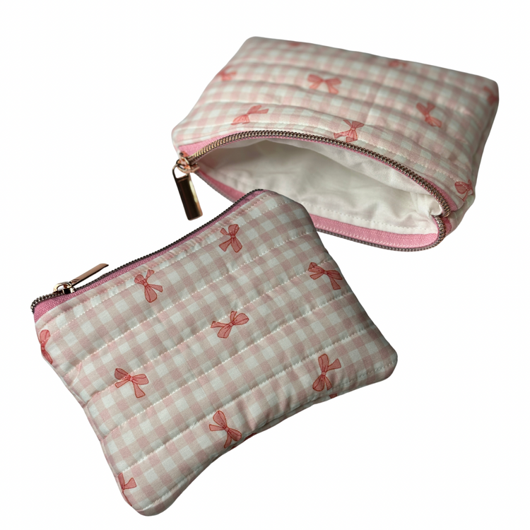 Little Gingham Bow | Coin Card Wallet Pouch