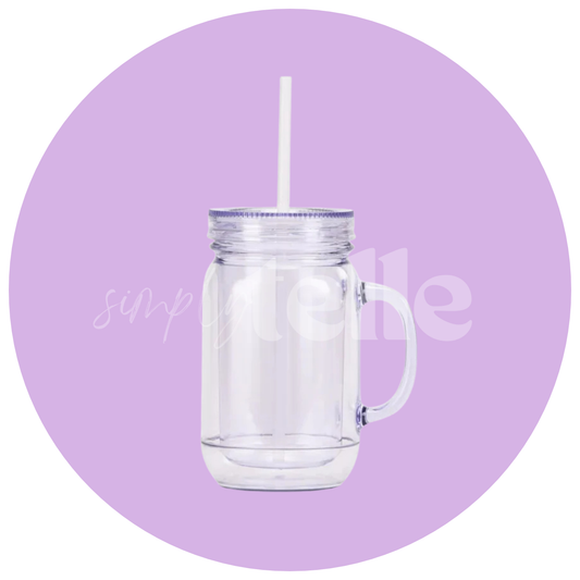 Mason Jar Acrylic Snow Globe Blank