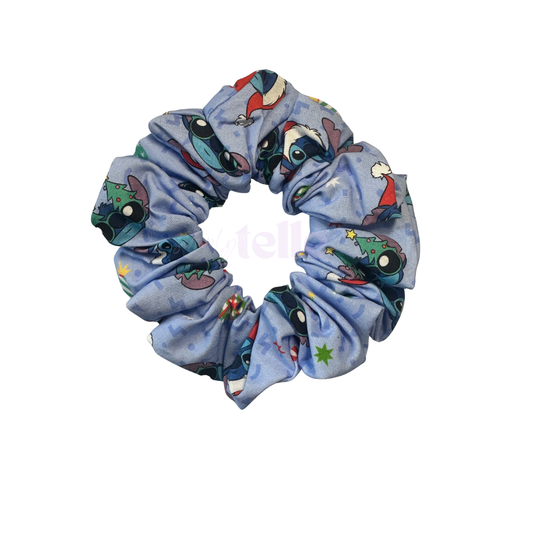 Blue Alien Xmas - Scrunchie
