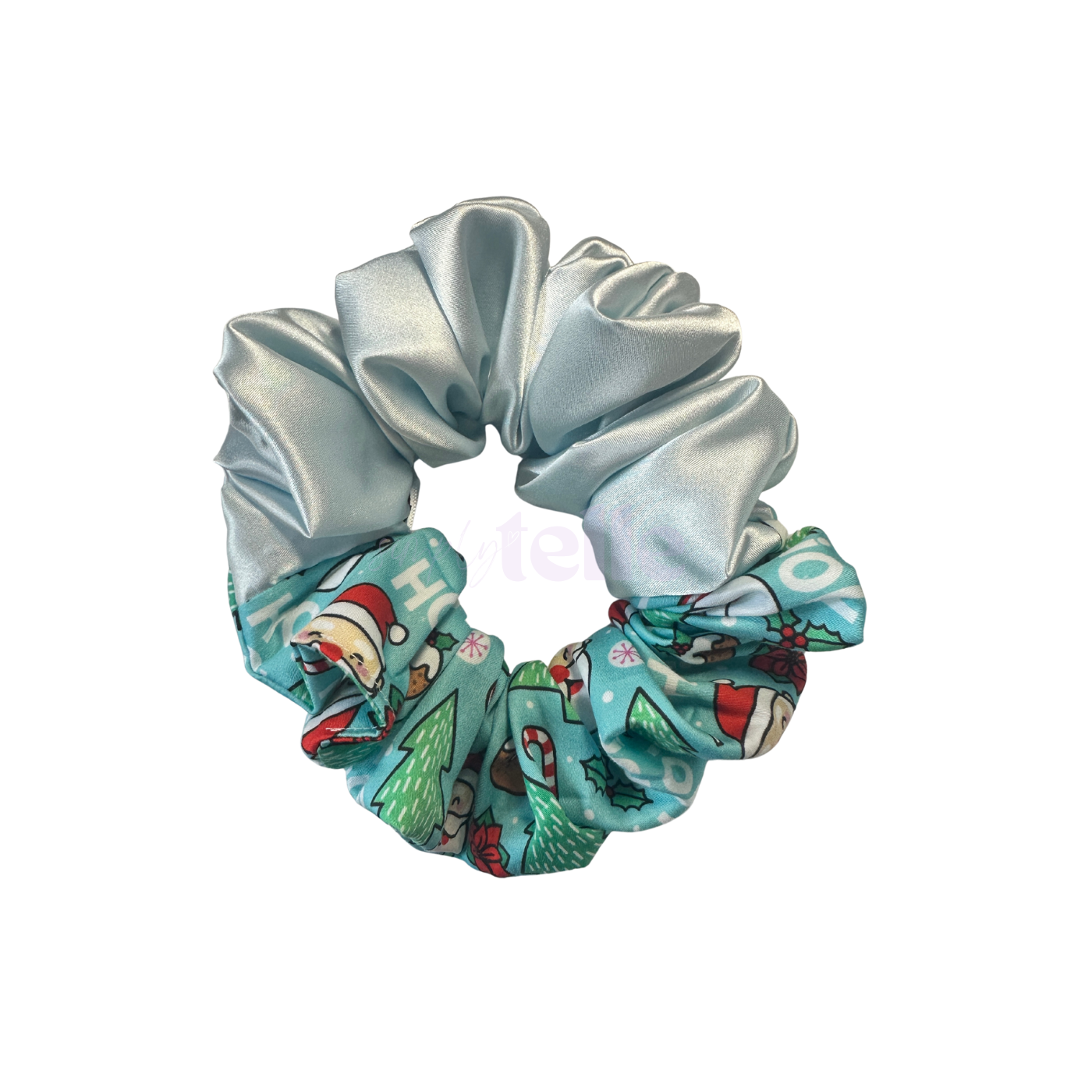 Blue HoHo Xmas Scrunchie | Duo Tone