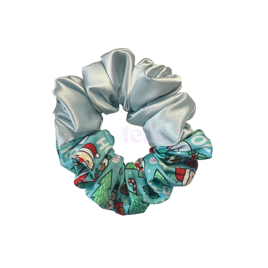 Blue HoHo Xmas Scrunchie | Duo Tone