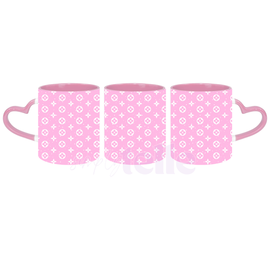 Luxy Dupe Flower Girl - Pink Heart Handle Mug