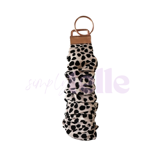 Snow Leopard - Scrunch Wristlet