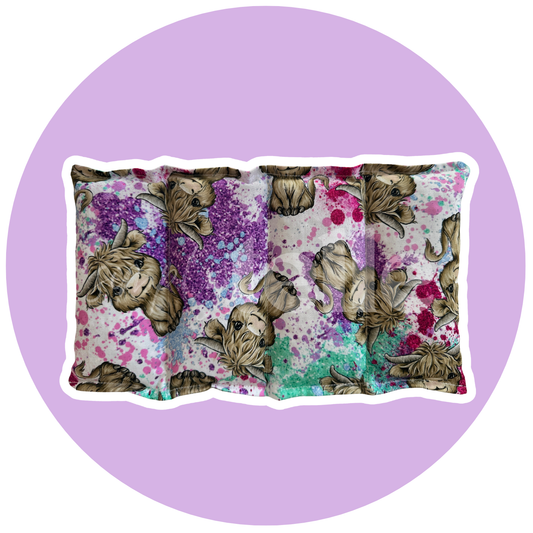 Paint Splash Highland Cow - Heatpack - Large 4 Pocket