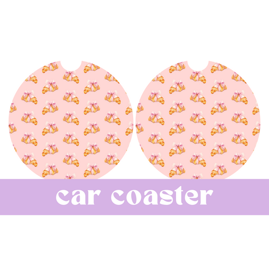 French Girl Bow Croissant | Car Coasters