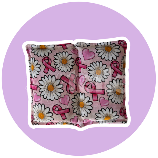 Daisy Pink Ribbon Cancer Awareness - Heatpack - Small 2 Pocket