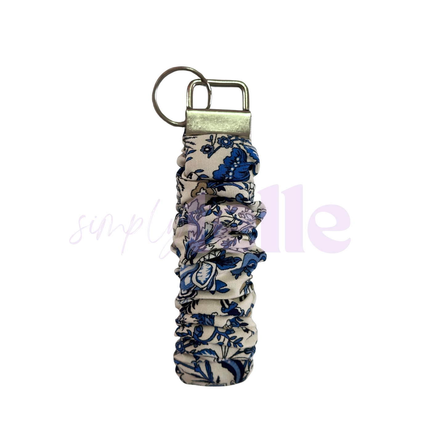 Blue Paisley - Scrunch Wristlet