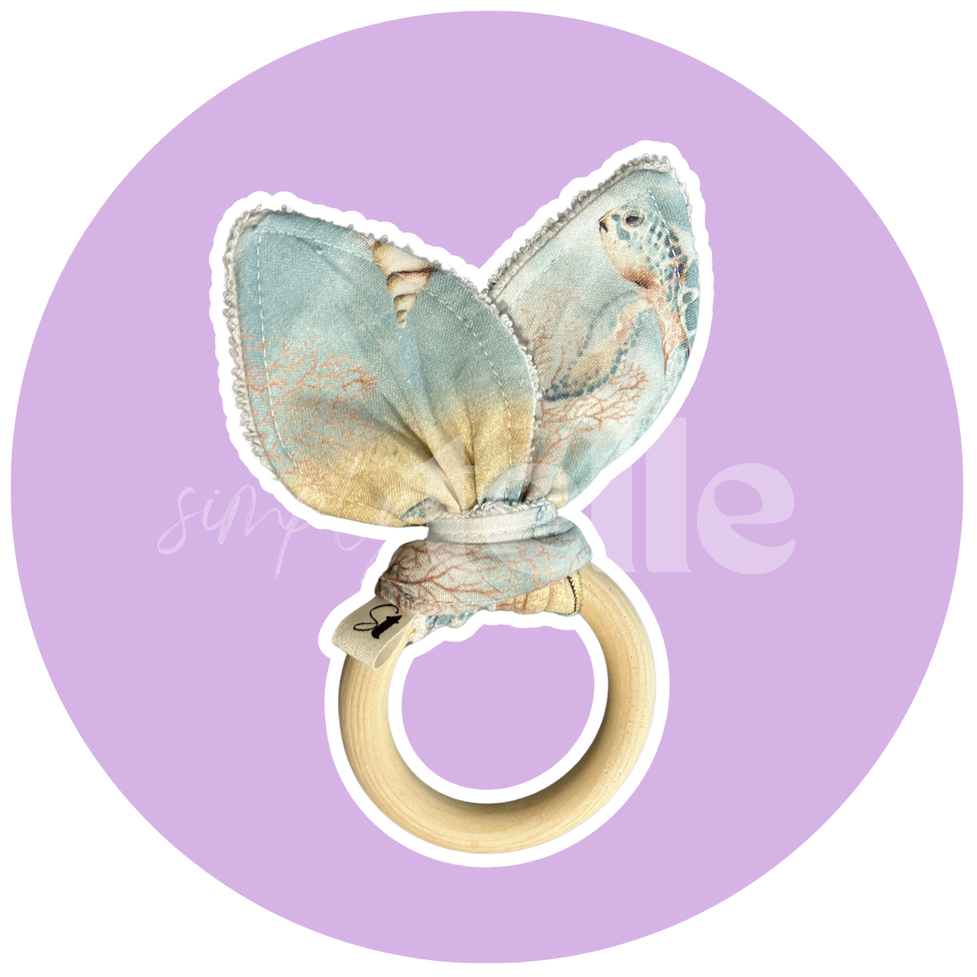 Beach Turtles - Bunny Ears Teething Ring