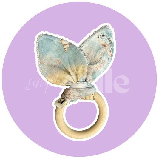 Beach Turtles - Bunny Ears Teething Ring