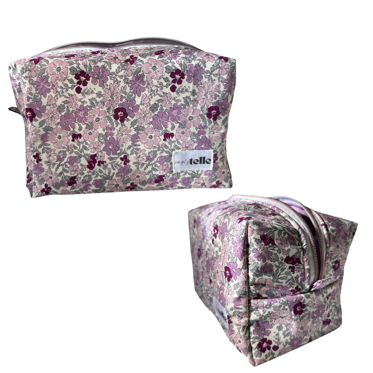 Lilac Purple Ditsy Flowers | Large Boxy Bag Carry All