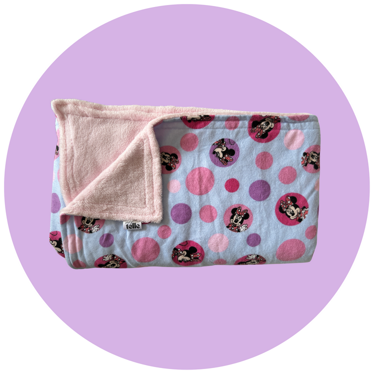 Pink Mouse Dots - Pink Fleece (Single Bed Size)