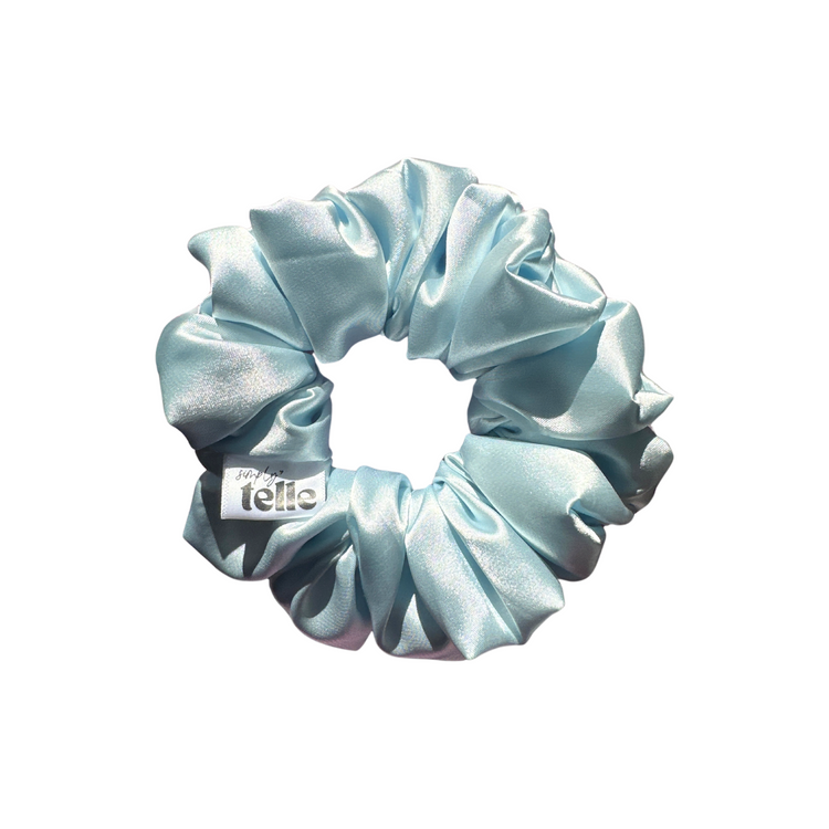 Mist Blue Deluxe Satin - Scrunchie