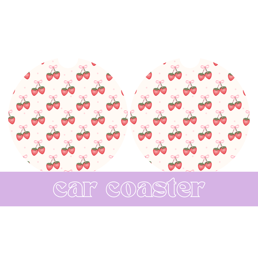 Strawberries - Car Coaster