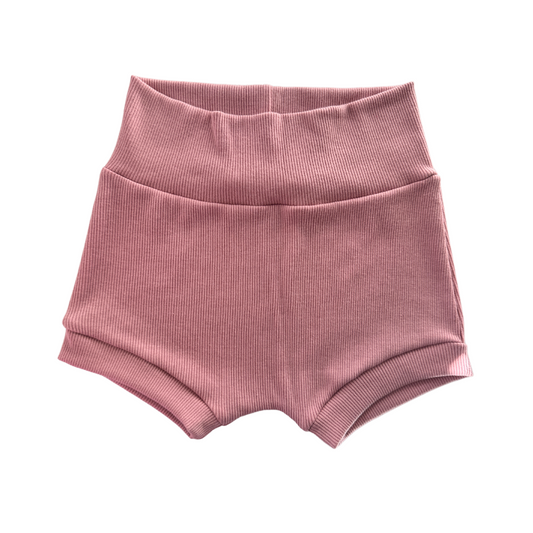 Dusty Pink - Size 12M/18M - Ribbed Knit Baby Bummies