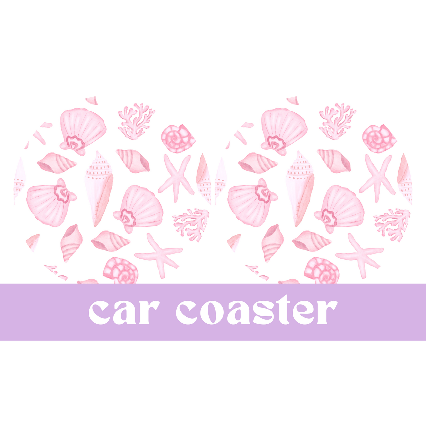 Pink Seashells | Car Coasters