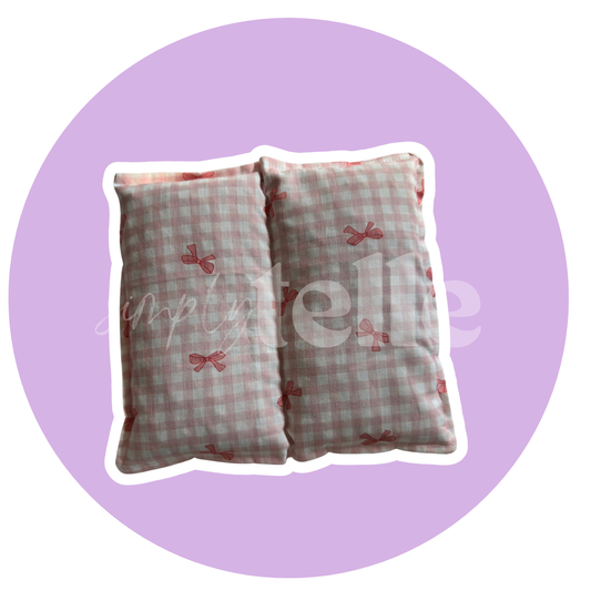 Pink Gingham Bow - Heatpack - Small 2 Pocket