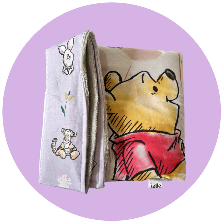 Yellow Bear - Grey Fleece (Baby Cot/Pram Size)